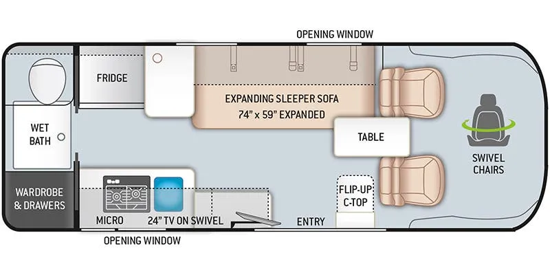 2022 Thor Motor Coach Sequence 20K - Floor plan