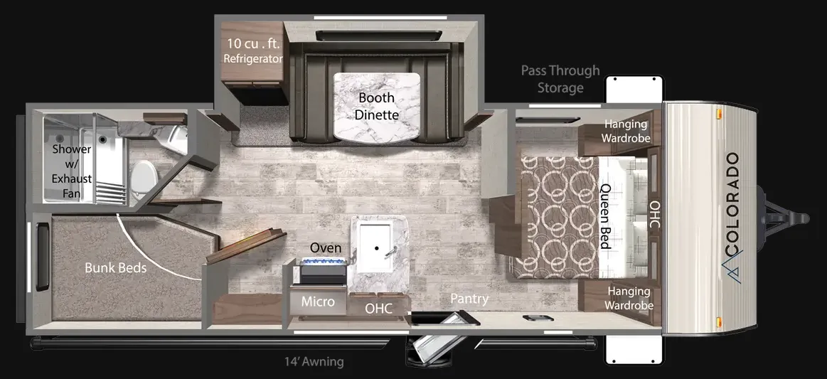 Dutchmen Colorado 23BHC floor plan