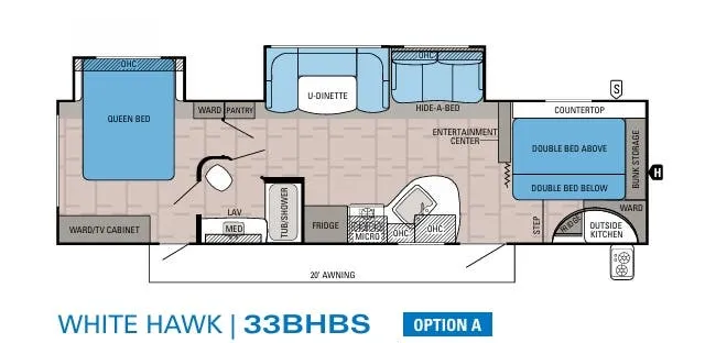Jayco White Hawk 33BHBS floor plan