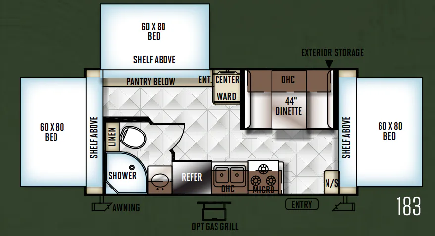 Forest River Flagstaff Shamrock 183 floor plan