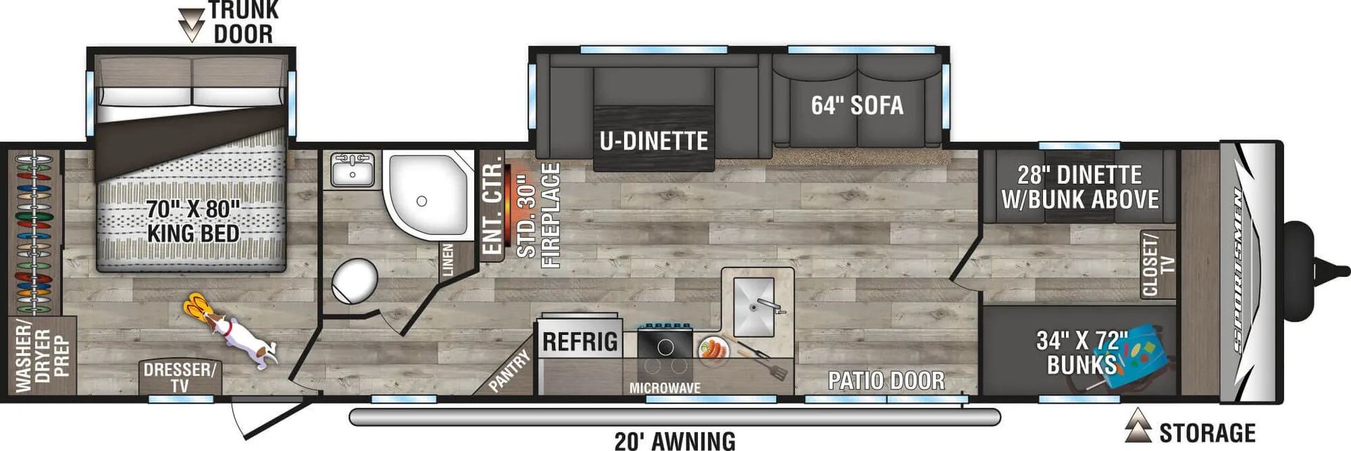 K-Z Sportsmen 362BH floor plan