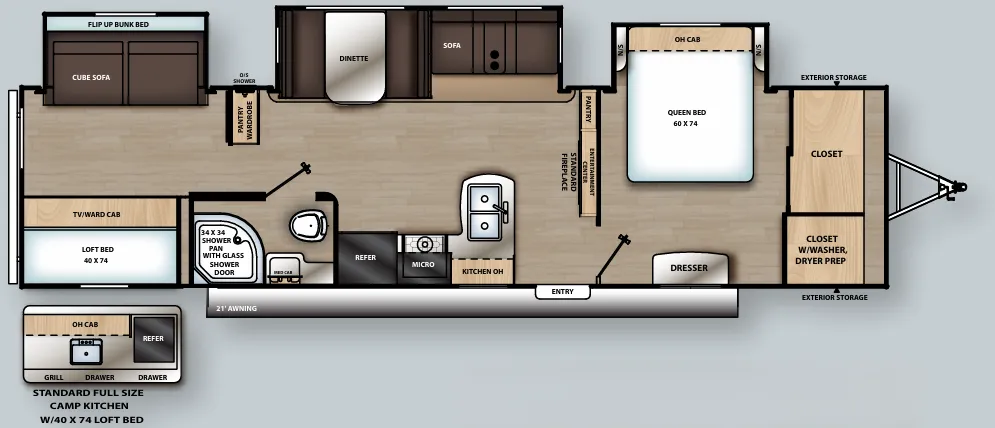 Forest River Aurora 34BHTS floor plan