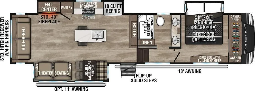 K-Z Durango D333RLT floor plan