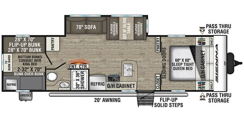 2027 Venture RV Sienna 281VQB floor plan