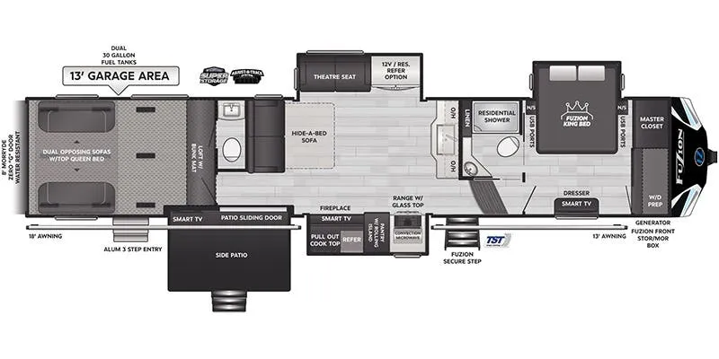 Keystone Fuzion 425 floor plan
