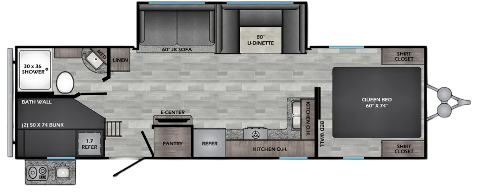 CrossRoads Zinger Lite 280BH floor plan