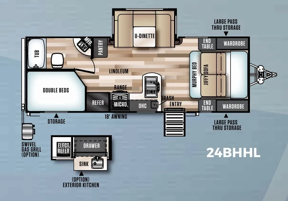 Forest River Salem Hemisphere Hyper-Lyte 24BHHL floor plan
