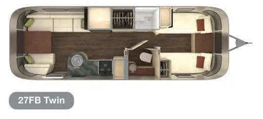 2021 Airstream International 27FB Twin - Floor plan