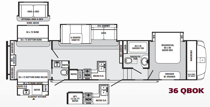 Palomino Sabre 36 QBOK floor plan