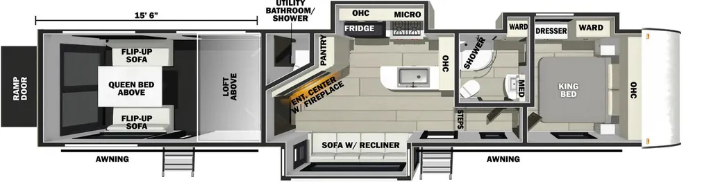 2022 Forest River Vengeance Rogue Armored 383G2 floor plan