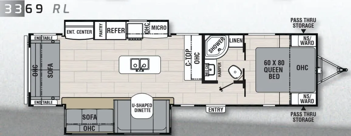 Coachmen Northern Spirit 3369 RL floor plan
