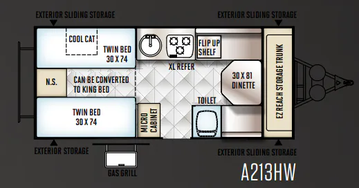 Forest River Rockwood Hard Side A213HW floor plan