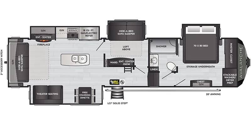 Keystone Avalanche 365MB floor plan