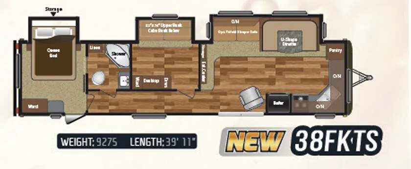 Keystone Hideout 38FKTS floor plan