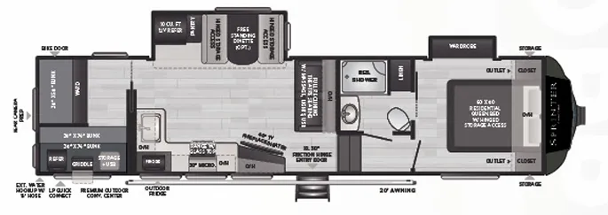 Keystone Sprinter 31TB floor plan