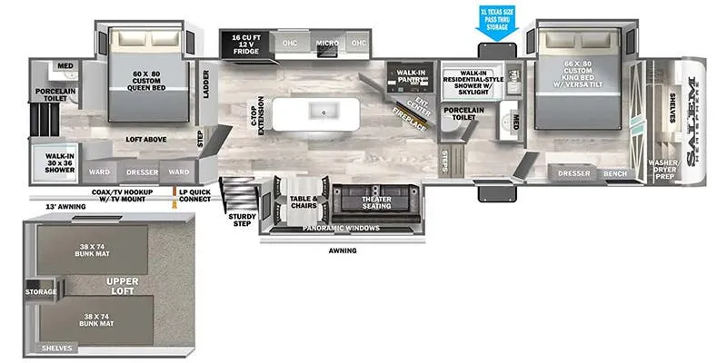 Forest River Wildwood Heritage Glen 375FAM floor plan