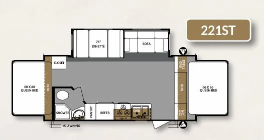 Forest River Surveyor 221ST floor plan