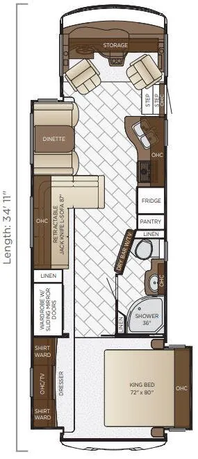 Newmar Bay Star 3401 floor plan
