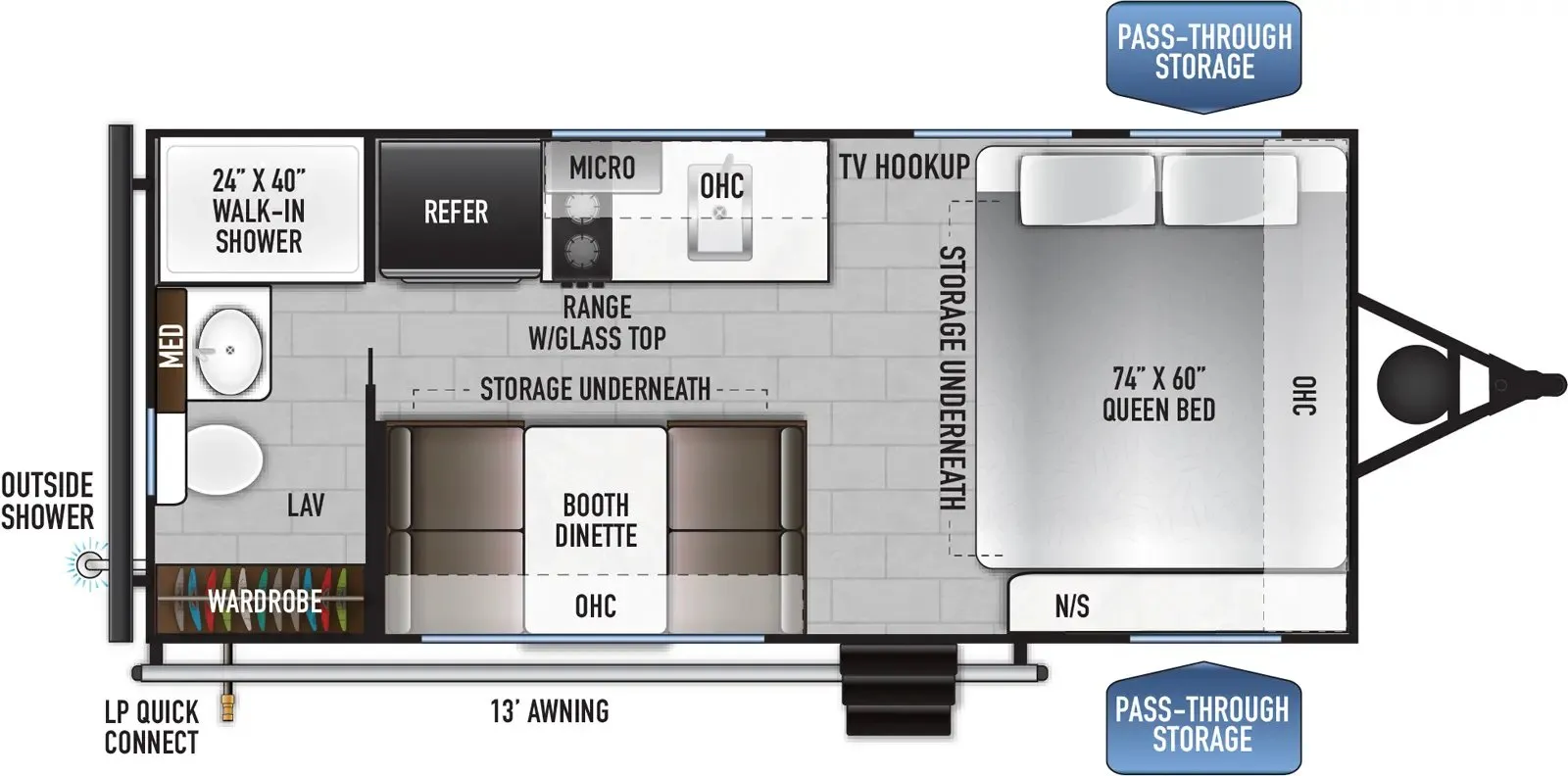 2025 East to West Della Terra LE 160RBSLE - Floor plan
