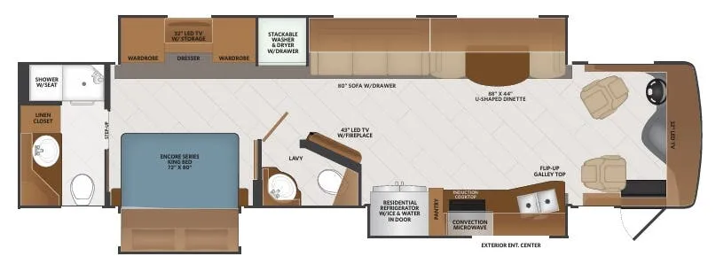 Fleetwood Discovery 38K floor plan