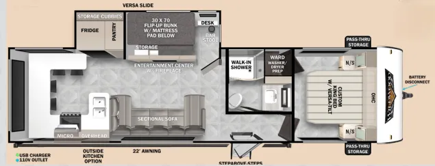 2024 Forest River Wildwood 29VIEW - Floor plan