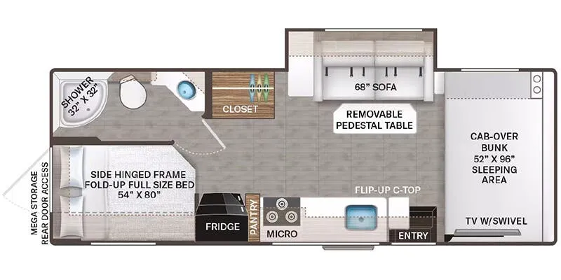 Thor Motor Coach Four Winds 26X floor plan