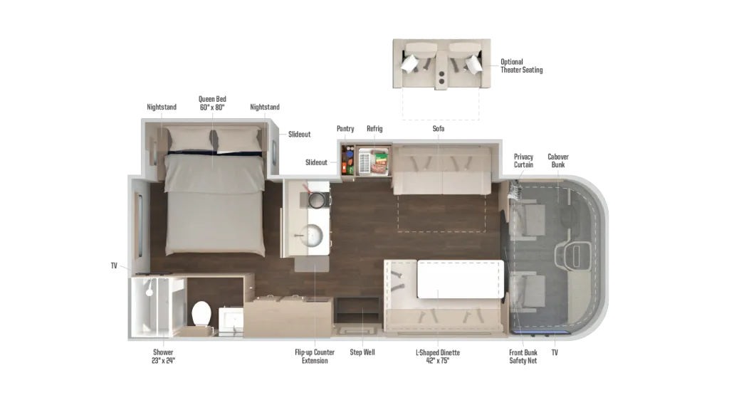 2027 Winnebago Sunflyer 26FE floor plan