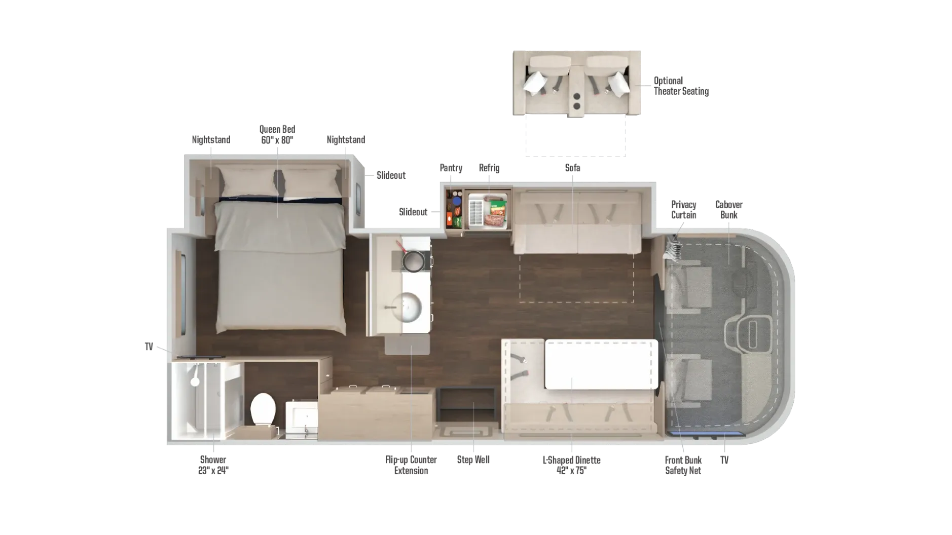 2027 Winnebago Sunflyer 26FE - Floor plan