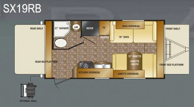 CrossRoads Sunset Trail Lite Weight SX19RB floor plan