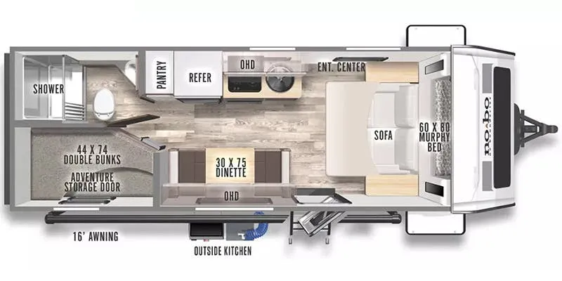 2024 Forest River No Boundaries NB19.3 - Floor plan