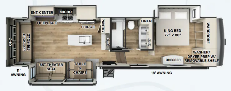Forest River Rockwood Luxury R329DV floor plan