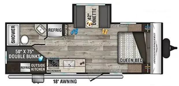 2022 Kz-rv Sportsmen 231BHKSE floor plan
