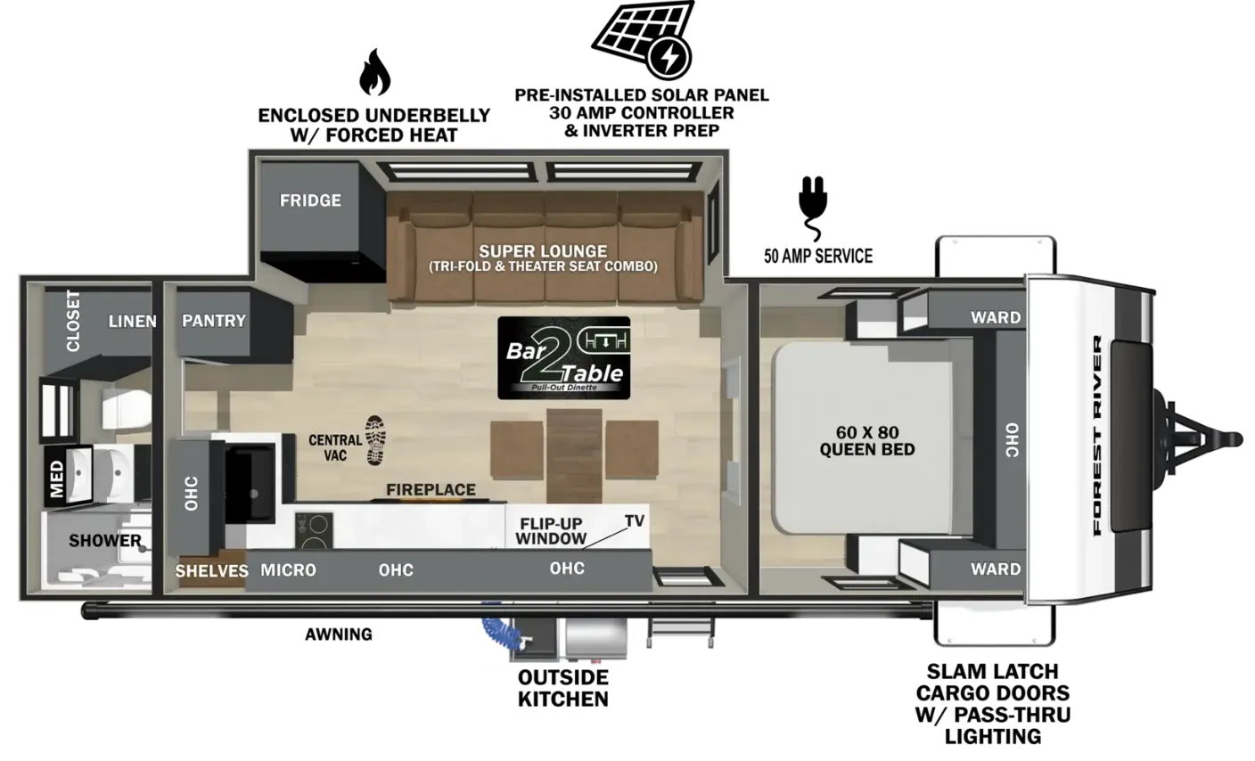 2027 FOREST RIVER IBEX 27RBSL - Floor plan