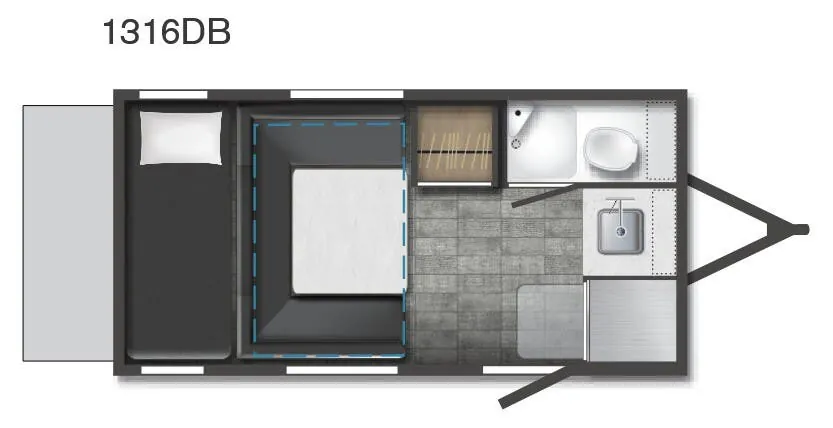 Winnebago HIKE 100 FLX 1316DB floor plan