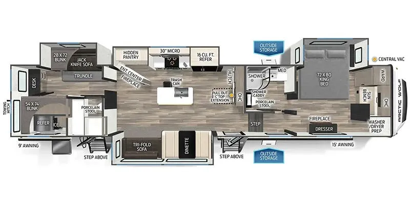 Forest River Cherokee Arctic Wolf Suite 3850 SUITE floor plan