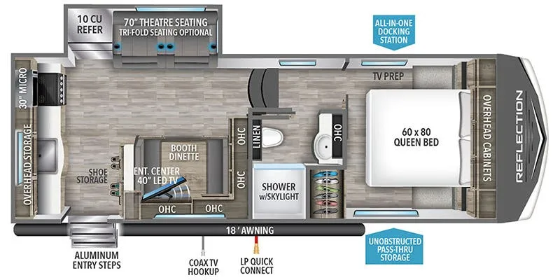 2024 Grand Design Reflection 150 Series 226RK - Floor plan