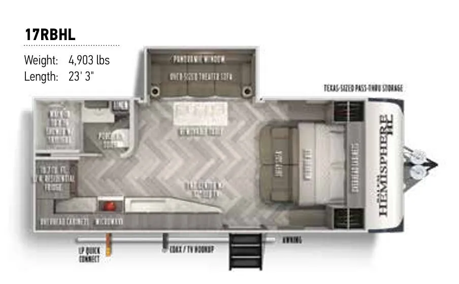 Forest River Salem Hemisphere Hyper-Lyte 17RBHL floor plan
