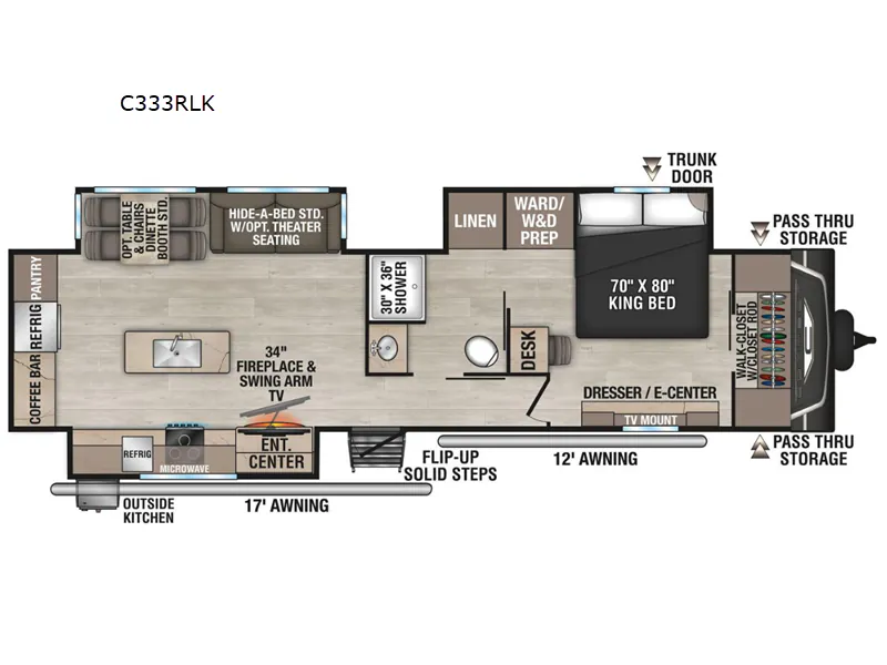 2026 K-Z Connect C333RLK - Floor plan
