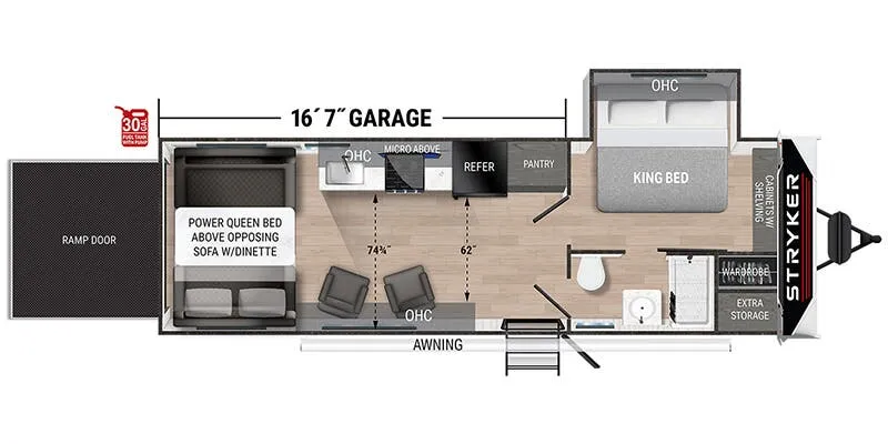 Cruiser RV Stryker ST-2516 floor plan