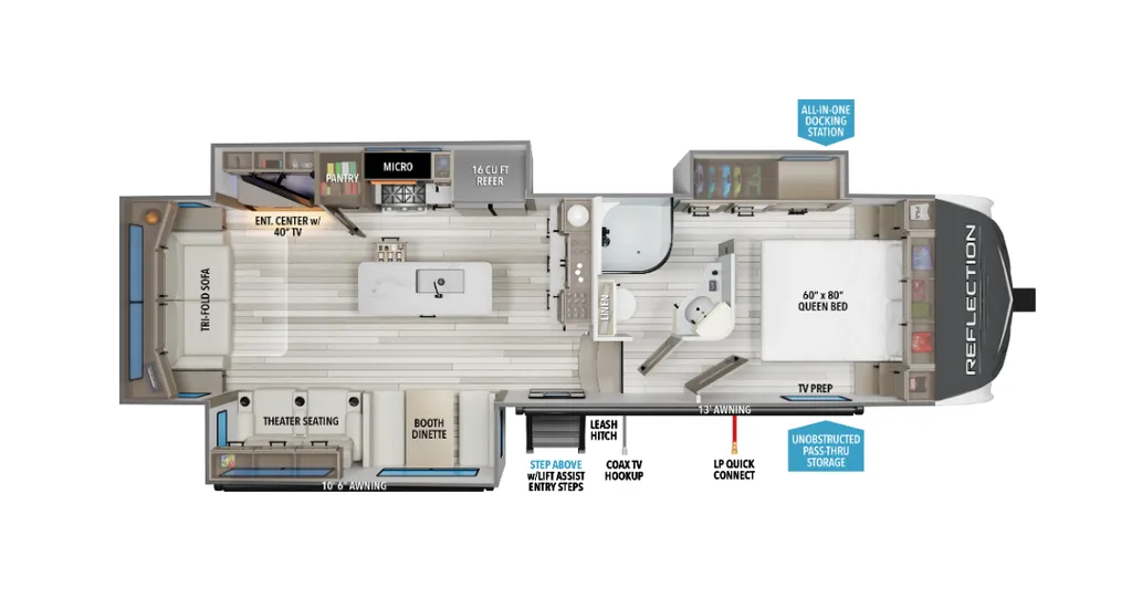 2026 Grand Design Reflection 303RLS floor plan