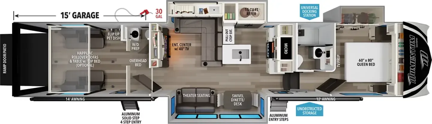 Grand Design Momentum G-Class 394G floor plan