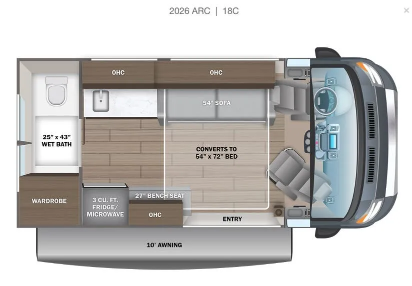 2026 Entegra Coach Arc 18C floor plan