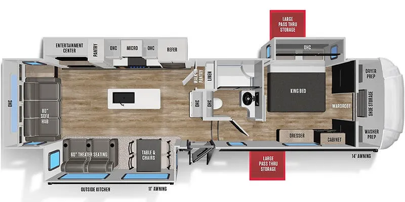 2021 Forest River Wildcat 336RLS - Floor plan