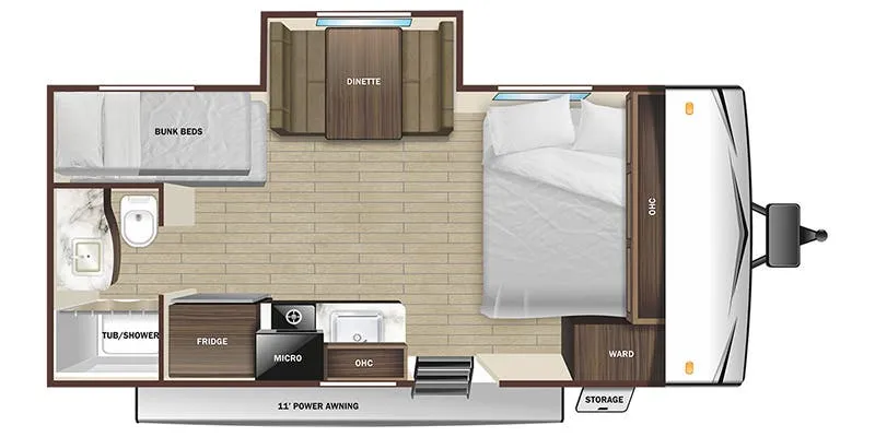 2025 Highland Ridge Open Range Conventional 180BHSE - Floor plan
