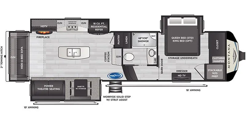 2019 Keystone Montana 3121RL floor plan