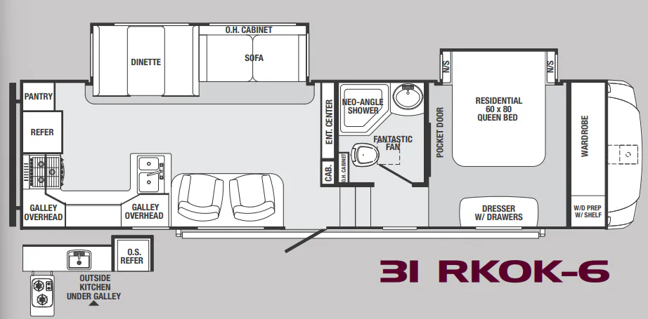 Forest River Sabre 31 RKOK floor plan