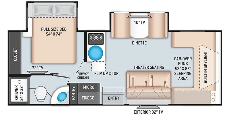 2020 Thor Motor Coach Quantum Sprinter CR24 - Floor plan