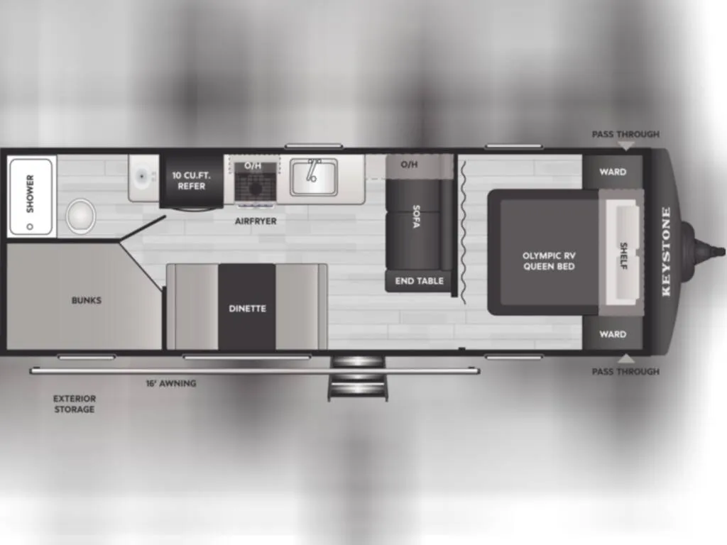 2026 Keystone Hideout 230BH - Floor plan
