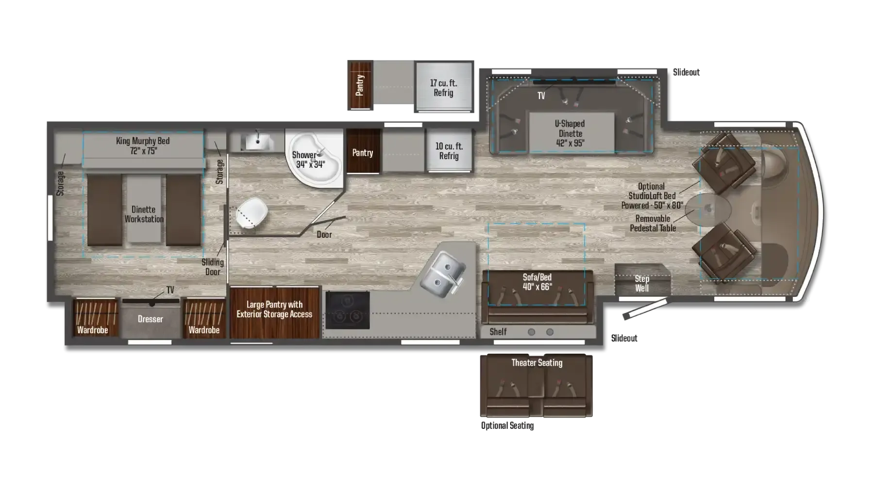 Winnebago Vista 34R floor plan