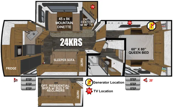 Outdoors RV Back Country 24KRS floor plan